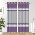 thumbnail image 3 of Nanqianyi Purple Grey Blackout Curtains with Grommet Top Room Darkening Thermal Insulated Window Drapes for Living Room, (2 Panels, 42W x 63L Inch), 3 of 9