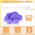 thumbnail image 2 of 100 PCS Wax Melt Molds Cat'S Claw Shaped Wax Melt Clamshells Clear Empty Cube Tray Molds for Wickle, 2 of 5