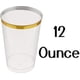 thumbnail image 4 of 50 vasos de plástico duro antiguos de 12 oz ideales para cumpleaños, jubilación, aniversario, fiesta (borde dorado) JAMW Sencillez, 4 of 4