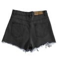 thumbnail image 3 of Jeans for Women Distressed Solid Denim Shorts High Waist Baggy Jeans Shorts for Women (Black XXL), 3 of 4