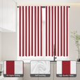 thumbnail image 2 of Red and White Striped Kitchen Window Curtain Gothic Goth Modern Minimalist Simple Small Short 27.5" W x 39" L Window Treatment Tiers for Bedroom Living Room Bathroom 2 Panels Rod Pocket Drapes, 2 of 6