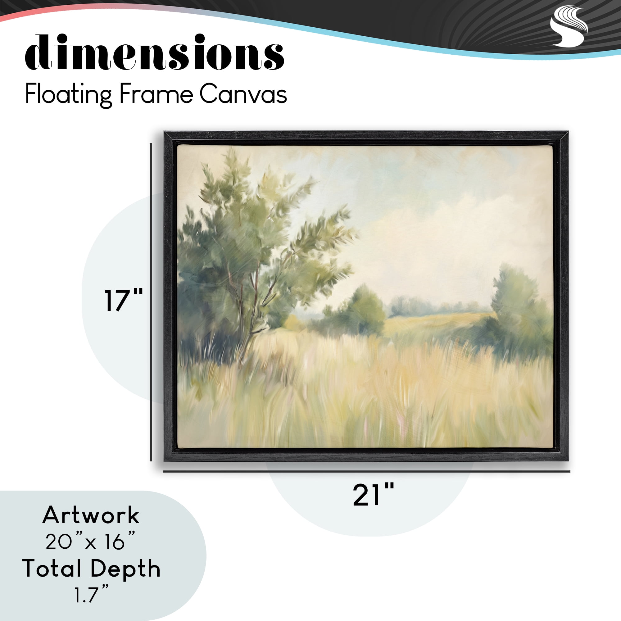 Stupell Industries Summer Green Meadow Black Framed Floater Canvas Wall Art, design by Kim Allen
