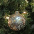thumbnail image 2 of Gold and White Glass 2-Finish Christmas Ball Ornament 4" (100mm), 2 of 3