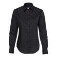 thumbnail image 1 of Van Heusen Womens Cotton/Poly Solid Point Collar Shirt, M, Black, 1 of 2