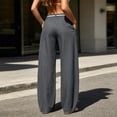 thumbnail image 6 of Gytharion Women's High Waist Wide Leg Joggers Solid Color Drawstring Loose Sweatpants with Pockets Casual Track Pants, 6 of 7