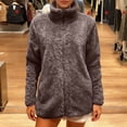 thumbnail image 4 of Wowcloth Woman's Coral Fleece Jacket, Long Sleeve with Front Zipper, Thermal Insulated for Casual Outdoor and Daily Wear, 4 of 9