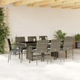thumbnail image 1 of vidaXL 9 Piece Garden Dining Set with Cushions Grey Poly Rattan, 1 of 5