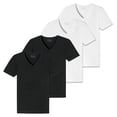 thumbnail image 1 of Pack de 4 Camisetas para Hombre SCHIESSER - Serie "95/5", Cuello en V, S-4XL Negro/blanco XL (X-Large), 1 of 5