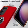 thumbnail image 3 of Designed for Samsung Galaxy A15 Heavy Duty Case with Built-in Kickstand, Dual Layer Protection with Rotating Holder Ring, Sturdy Case for Samsung Galaxy A15, Red, 3 of 6