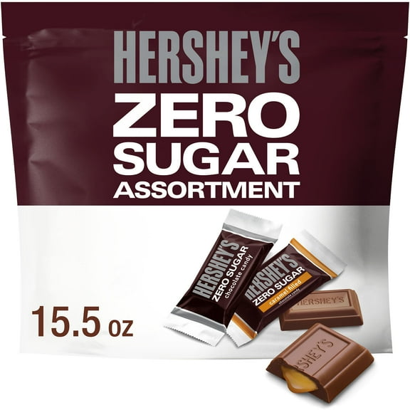 Hershey's Zero Sugar Assorted Chocolate Candy, Bag 15.5 oz