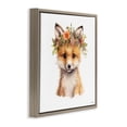 thumbnail image 2 of Stupell Industries Cottage Woodland Fox Flower Crown Brown Floating Frame Canvas Art, 25 x 25, by Roozbeh, 2 of 8