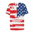 thumbnail image 5 of Lilgiuy 4th of July Tops for Women Short Sleeve V Neck 2024 Summer Casual T Shirt Tee Trendy American Flag Star Print Button Basic Pullover Blouses (Wine,XL), 5 of 5