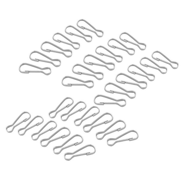 30 ganchos de resorte de metal plateado para cordones, llaveros, hebillas colgantes, 9x4mm