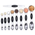 thumbnail image 1 of PENGXIANG 9Pack Magnetic Measuring Spoon Set Stainless Steel Measuring Spoons Stackable Double-sided Teaspoons Metal Accurate Measuring Spoons for Home Kitchen Baking Cooking (Black), 1 of 10