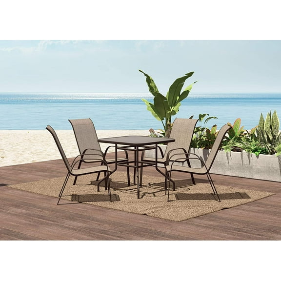 Merakii 5-Pieces Patio/Outdoor Dining Set for 4 People - Brown