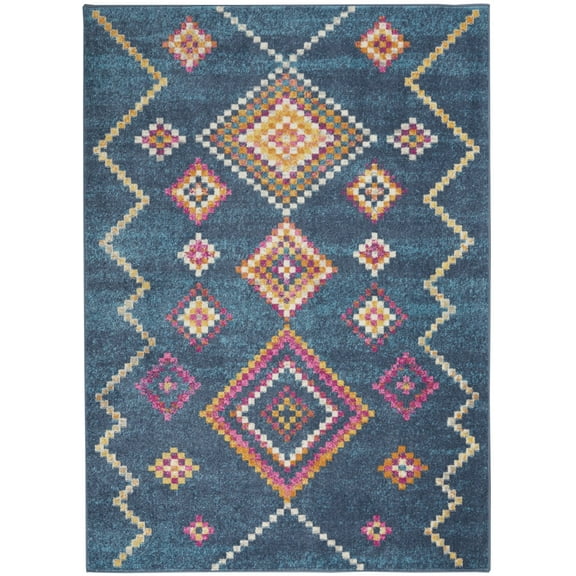 5â€™ x 7â€™ Navy Blue Berber Pattern Area Rug