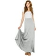 thumbnail image 4 of Made by Johnny Women's Solid Maxi Skirt with Elastic Waist Band XL HEATHER_GREY, 4 of 5