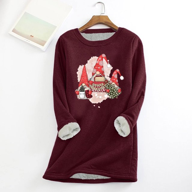 Chandails à Capuchon Mignons pour Femmes, Mode de Noël, Impression, Manches Régulières, Hiver, Vacances, Manches Décontractées, Col Rond, Chemise, Hauts, Chandails à Capuchon Surdimensionnés en Liquidation