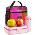 thumbnail image 6 of Red and Pink Checkered Pattern Insulated Lunch Bag Teens,Lunch Box for Men Women for Work,Picnic or Travel,10.2x9.5x4.3 Inches,8 Can Capacity, 6 of 6