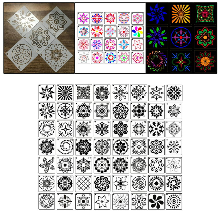 64Pcs Mandala Stencils Mandala Dot Painting Stencils Templates for
