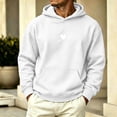 thumbnail image 2 of Yertdoel Hoodies for Men Solid Pullover Crew Neck Long Sleeve Sweatshirt Daily Fashion Casual Warm Hooded Tops with Pocket, 2 of 7