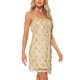 thumbnail image 4 of INSPIRE CHIC Vestido de Mujer con Lentejuelas, Flecos y Tirantes Espagueti para Fiesta de Cóctel, Vestidos Mini Brillantes en Dorado, 4 of 6