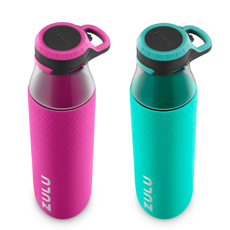 Zulu, Dining, New Zulu Teal Reusable Glass Water Bottle With Silicone  Grip 2 Floz