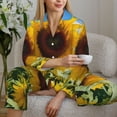 thumbnail image 6 of Pajama Sets for Women 2 Pcs, Sky Golden Sunflower Field B Button Down Long Sleeve Sleepwear Lounge PJ Sets, 6 of 6
