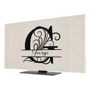 Indoor TV Cover for 85 Inch Flat Screen, Letter G Stretch Fabric Dust Proof TV Screen Protector, Monogram Words Slipcover Monitor Cover for LED LCD Smart TVs Desktop Computer