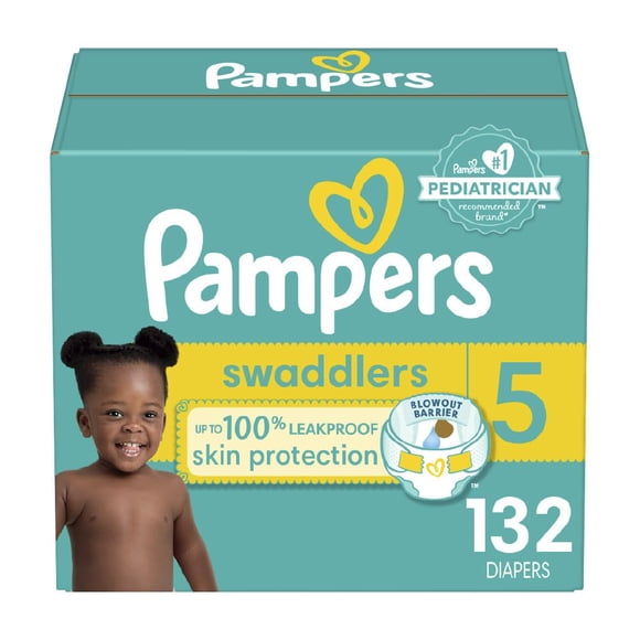 Pañales Pampers, tamaño 5, ultrasuaves, 132 unidades