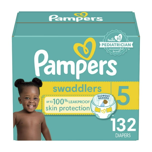 Pañales Pampers, tamaño 5, ultrasuaves, 132 unidades