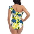 thumbnail image 5 of Goofa Lilies Flowers Pattern Women's One Piece Swimsuits Tummy Control Bathing Suits Asymmetric One Shoulder Swimwear-XX-Large, 5 of 6