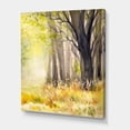 thumbnail image 3 of Designart ' Bright Sunshine Through The Yellow Forest Trees II ' Traditional Canvas Wall Art Print, 3 of 4