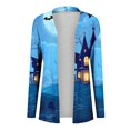 thumbnail image 4 of WXLWZYWL Halloween Cardigan for Women Plus Size Long Open Front Cardigans Halloween Pumpkin Pattern Cardigan Bat Cardigan, 4 of 4