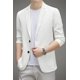 thumbnail image 3 of Traje de hombre pequeño casual primavera verano 2024 ultrafino corte entallado solo oeste ropa de protección solar cárdigan waffle, 3 of 5