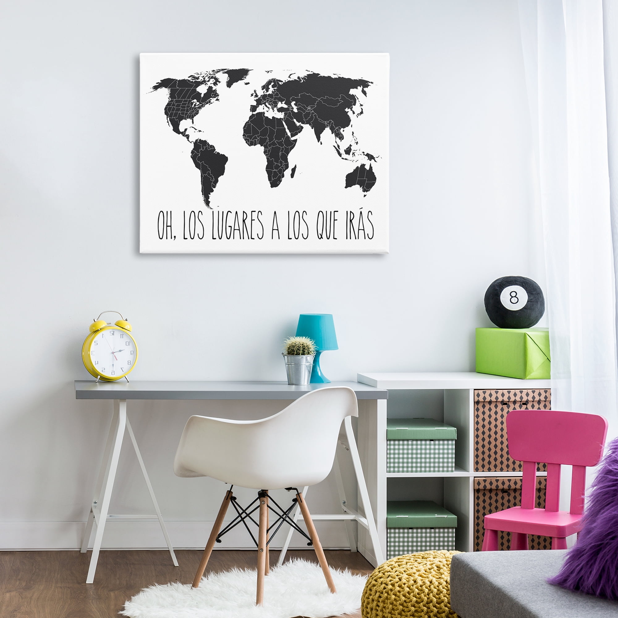 Stupell Industries Los Lugares a Los Que Iras Inspirational Quotes & Sayings Painting Wrapped Canvas Art Print Wall Art, 40 x 30