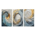 thumbnail image 2 of Designart "Vibrant Spirals Gold Blue Fusion" Abstract Spirals Wall Art Set Of 3 - Gold Spirals Gallery Wall Set For Home Decor, 2 of 7