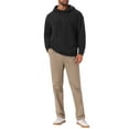 thumbnail image 2 of SUDADERA CON CAPUCHA PULLOVER JACQUARD DE MANGA LARGA PARA HOMBRES CON BOLSILLOS Y CORDÓN M NEGRO, 2 of 6