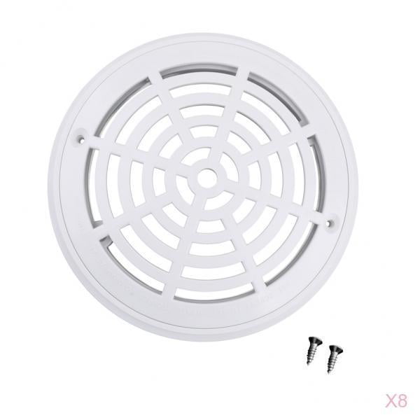 2Pcs White Main Drain Suction Cover Plate For In-Ground Swimming Pools 