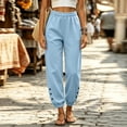 thumbnail image 5 of Hurxie Women's High Waisted Sweatpants Workout Active Joggers Pants Baggy Lounge Bottoms Light Blue,XL, 5 of 6