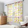 thumbnail image 2 of Yayeee Window Curtains Light Filtering 63"x42" Grommet Panel Pair Home Living Room Decor, White Stars Pattern, 2 of 7