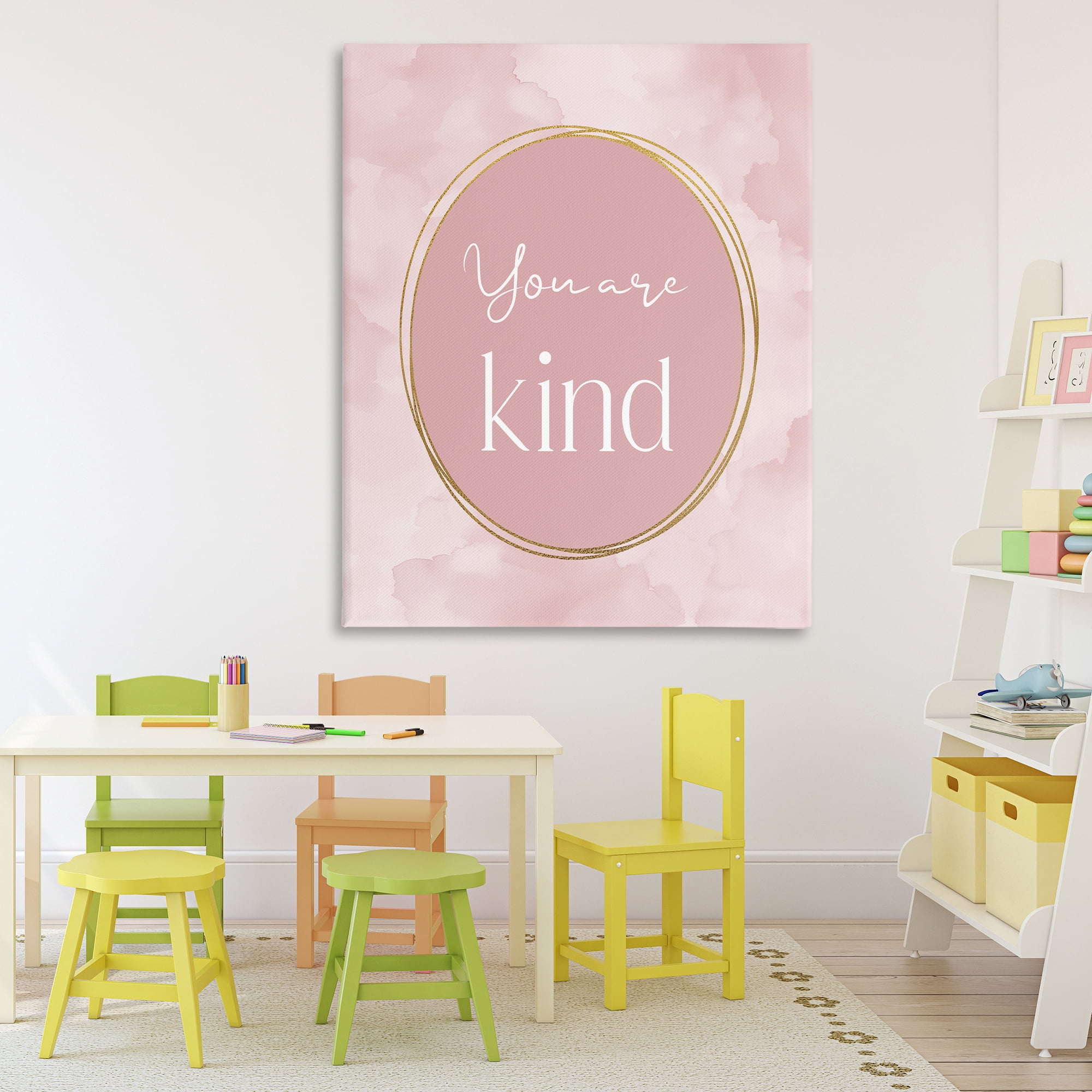 Stupell Industries Pink Golden Affirmation Canvas Wall Art, design by Christine Simpson Art