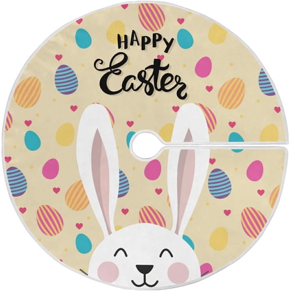 FMSHPON Easter Xmas Christmas Tree Skirt Stand Mat for Holiday Party Decoration Indoor Outdoor 36 inches