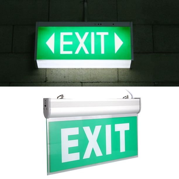 アルミニウム LED EXIT サイン Green LED Edge Lit Exit Sign Brushed Aluminum Housing, UL Listed