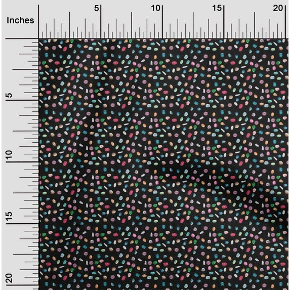 oneOone Silk Tabby Fabric Crystal & Gemstone Ocean Print Fabric by Yard 42 Inch Wide