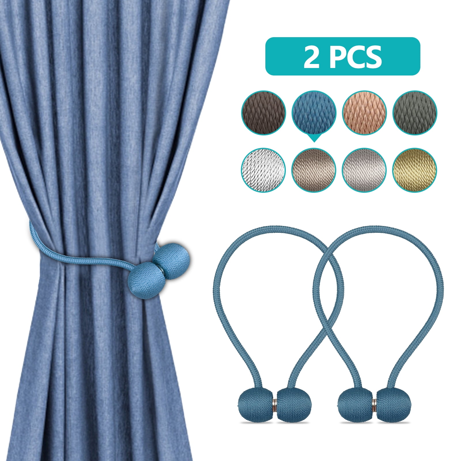2 4 6 Pack Magnetic Curtain Tieback Decorative Rope Holdback