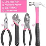 THINKWORK 122-Piece Pink Tool Kit with 3.6V Rotatable Electric Screwdriver-Ladies Home Work Kit