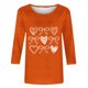 thumbnail image 5 of RKSTN Valentines Gift 3/4 Length Sleeve Womens Tops Oversized Crewneck Valentine Day Loves Heart Graphic Print Short Sleeve T Shirt Womens Casual Plus Size Round Neck Three Quarter Sleeve Tee Shirt, 5 of 6
