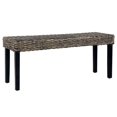thumbnail image 1 of vidaXL Bench 110 cm Black Natural Kubu Rattan and Solid Mango Wood, 1 of 4