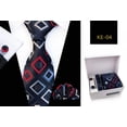 thumbnail image 1 of Juego de corbatas de regalo para hombres, corbata sedosa, cuadrados de bolsillo, clips de corbata, gemelos para hombres, Ke04 Feliz Sencillez, 1 of 2